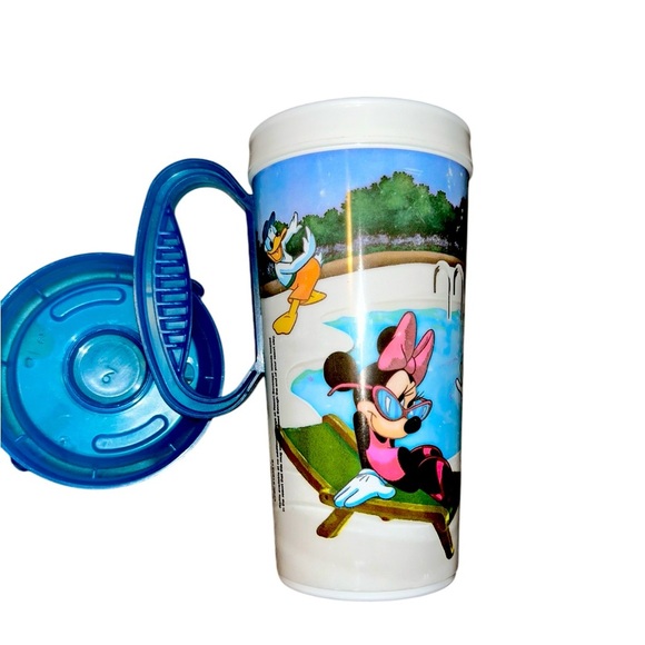 Vintage Disney Parks Tumbler with Lid | Poolside Fun Cup Mickey Minnie Mouse - Picture 1 of 6